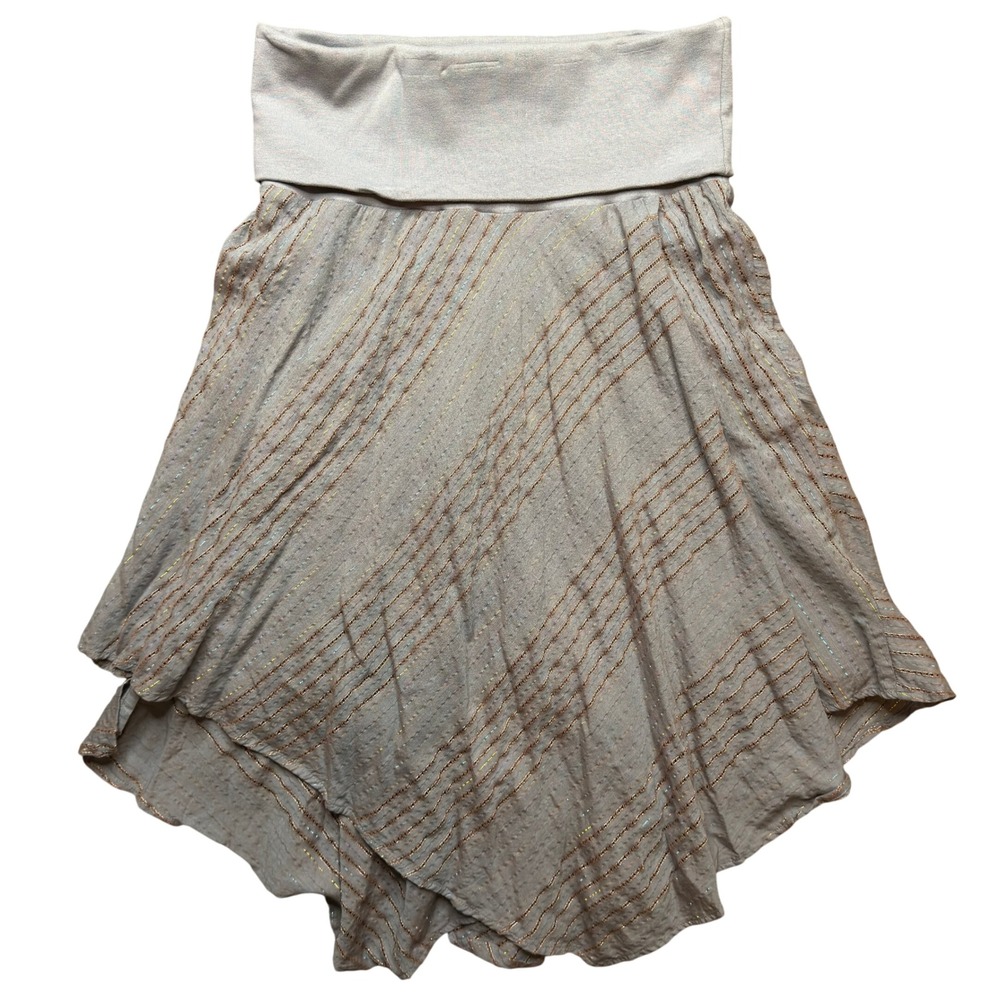 Lux Archival UO Skirt M Metallic Accent Asymmetrical Hankerchief Hem Boho